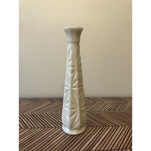 Vintage White Milk Glass 9 Inch Tall Candle Holder Christmas Décor Cottage Core